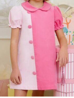 TBBC Beaufort Bonnet Pink Short Sleeve Blaire Button  Dress Romany Rose Corduroy